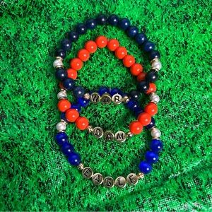 Auburn Tigers Beaded Game Day Bracelet Stack Blue & Orange Team War Dam Eagle